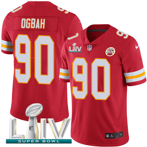 Kansas City Chiefs Nike #90 Emmanuel Ogbah Red Super Bowl LIV 2020 Team Color Men Stitched NFL Vapor Untouchable Limited Jersey